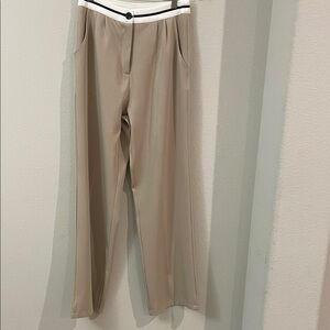 Chic Beige Women's Wide Leg Trousers